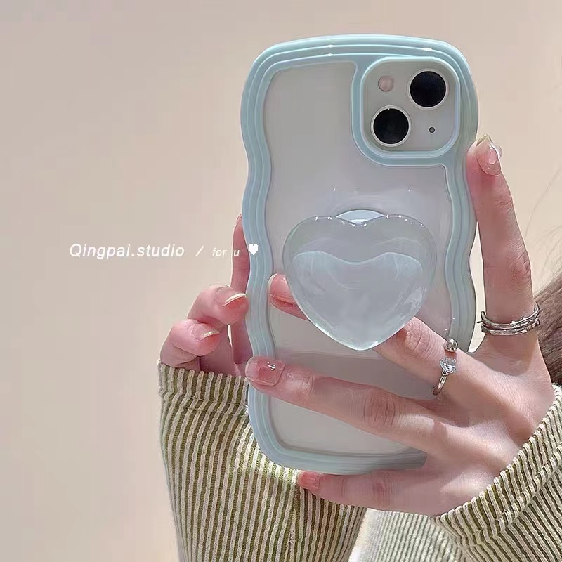 Ốp Điện Thoại Silicone Mềm Trong Suốt Họa Tiết Trái Tim Cho iPhone 14 13 Pro Max 12 11 Pro XS Max X XR