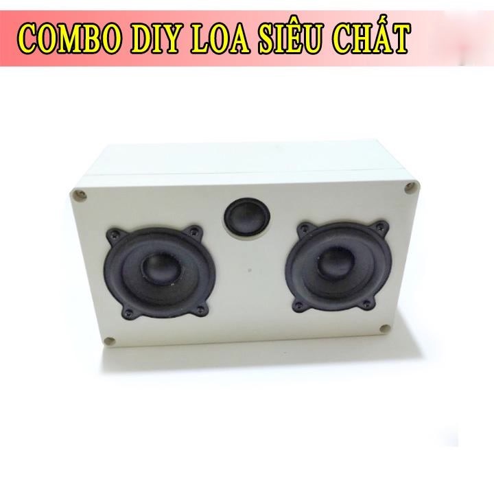 Combo diy loa Aurara 2R 15W hộp nhựa màu trắng