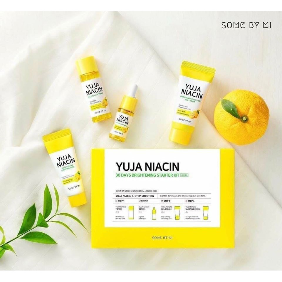 Bộ kit 4 Món Dưỡng Sáng Và Mờ Thâm, Nám Chiết Xuất Quả Thanh Yên Some By Mi Yuja Niacin 30 Days Brightening Starter Kit