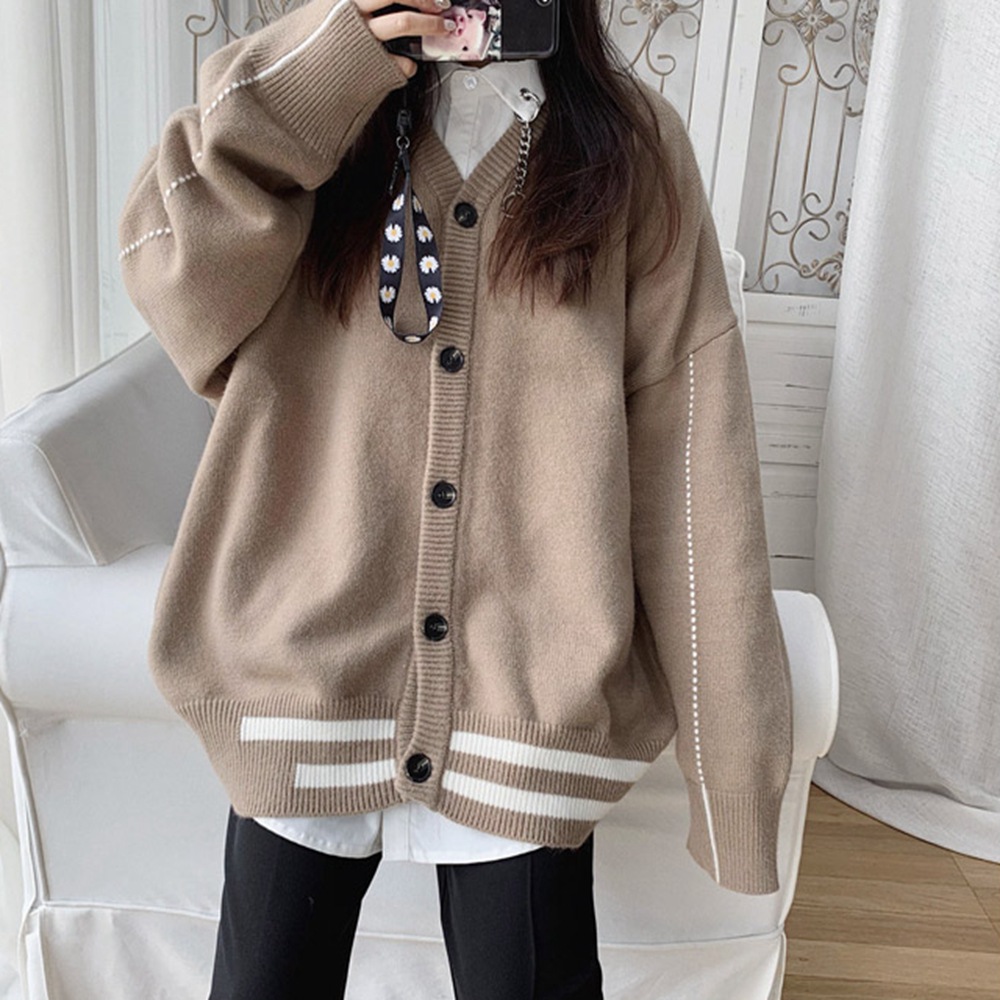 Áo khoác Cardigan dệt Kim tay dài dáng rộng thời trang cho nam