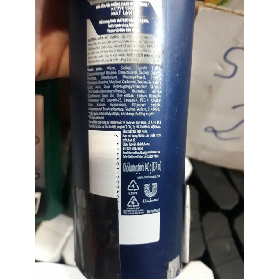 Dầu tắm gội Clear men 3 in 1 140g Hàng khuyến mãi