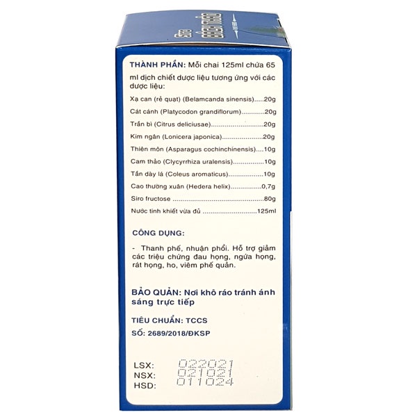 Siro ho Bách Thảo rate herbs - Hỗ trợ bổ phế, giảm ho, ngứa rát họng do viêm phế quản (chai 125ml)