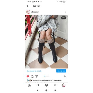 Boots gối da thật