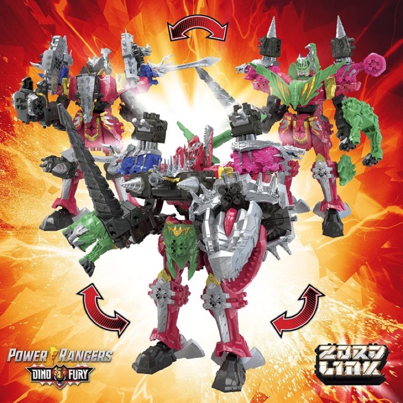 Mô hình Robot siêu nhân kị sĩ khủng long Power Ranger Dino Fury Megazord Set