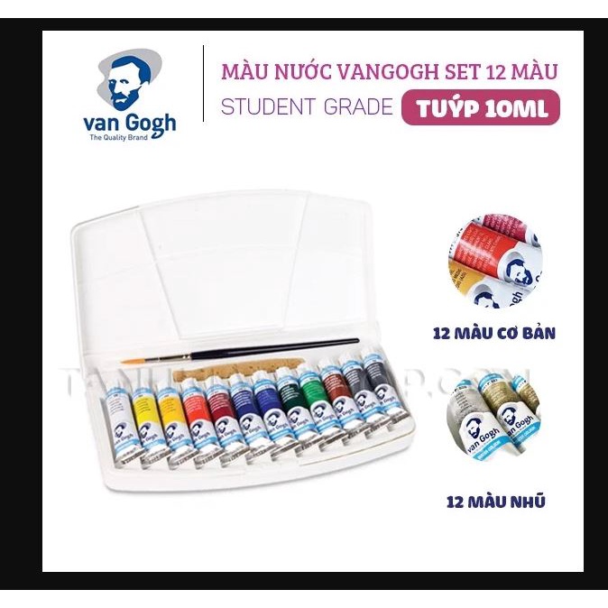 Pocket màu nước Van Gogh 12/24 màu, Dusk 4 màu 0.5ml/1ml/Pocket of watercolor Van Gogh 12/24 colors, Dusk 0.5ml/1ml