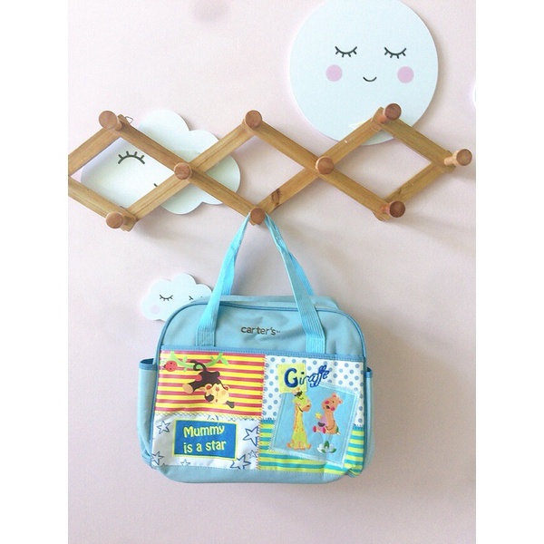 Túi xách đựng bỉm sữa đa năng cho mẹ, túi vải chống thấm đựng đồ cho bé - Monnie Kids
