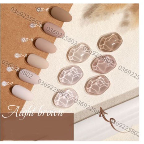 Sơn gel AS 6 màu trà sữa QZ chọn lẻ chai 15ml chai đen đỏ ngẫu nhiên