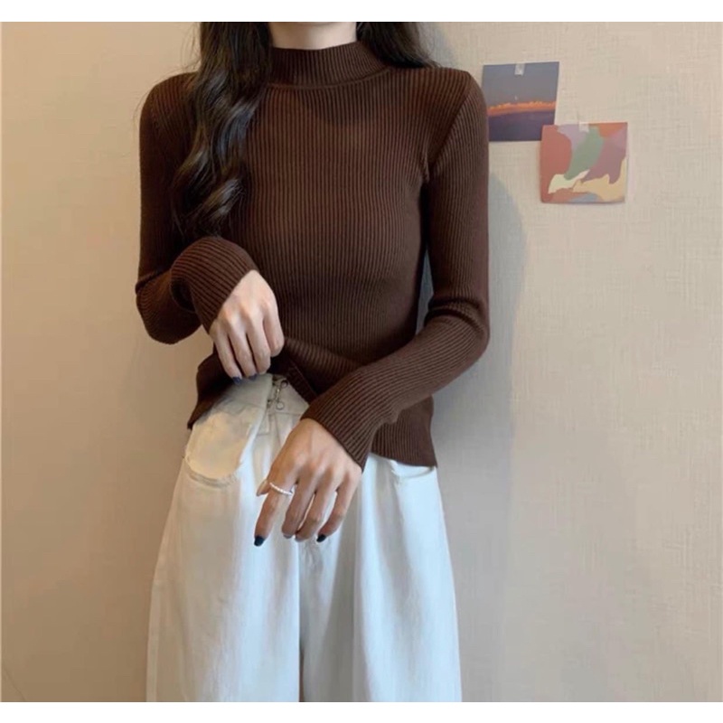 Áo len cổ 3 phân chất len tăm (hình video thật shop tự chụp) | BigBuy360 - bigbuy360.vn