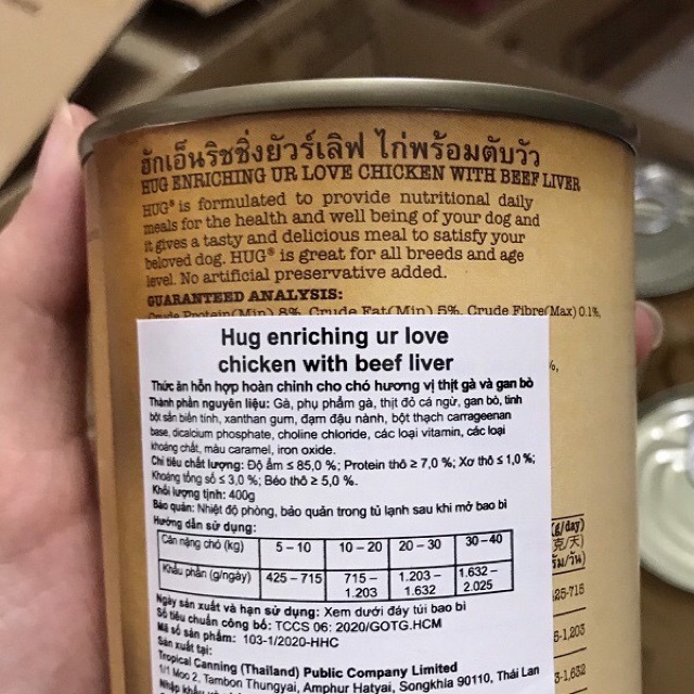 Lon PaTe Hug 400g - Thức ăn cho Chó - Pate cho chó