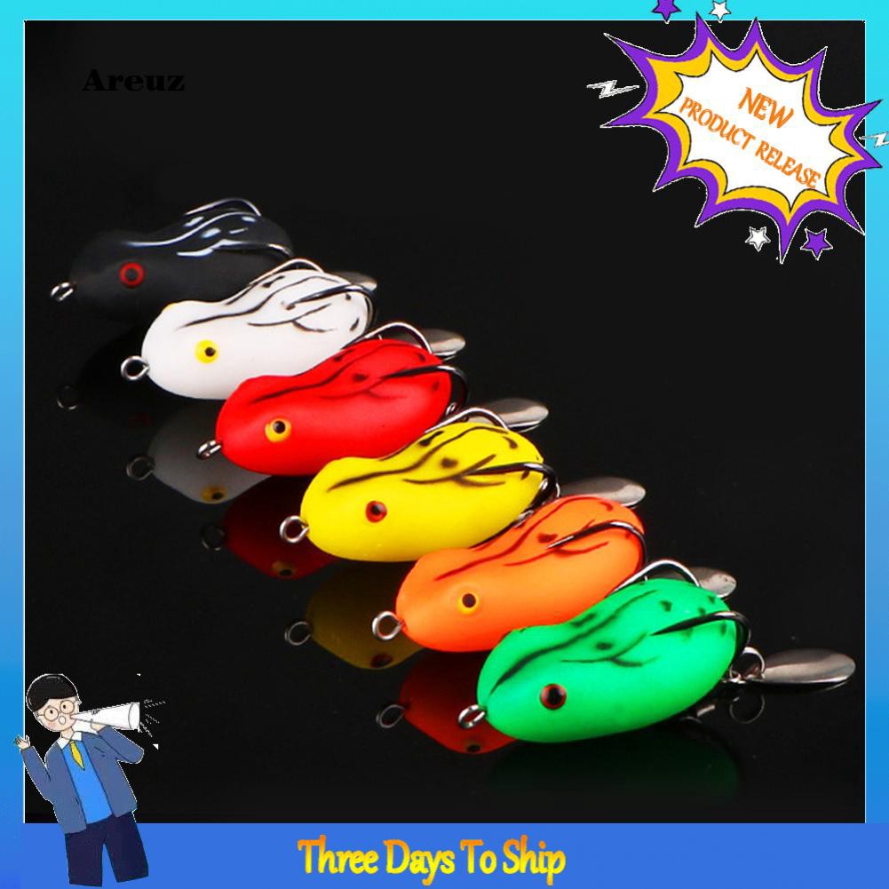 Set 6 Mồi Câu Cá Giả Hình Ếch Mềm Kèm Móc Xoay