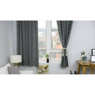 Rèm vải canvas họa tiết lá cây dán tường không cần thanh treo