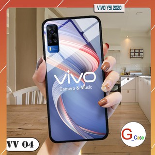 Ốp lưng Vivo Y51 2020 - lưng kính in logo hãng điện thoại