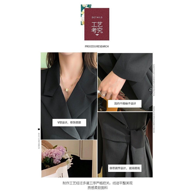 Đầm dài tay thắt dây ở eo thời trang thu đông cho nữ