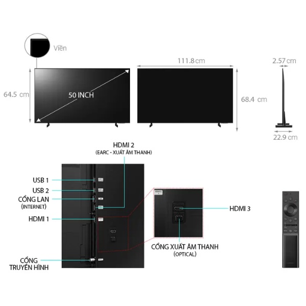 50AU8000 - Smart Tivi Samsung 4K UA50AU8000KXXV Crystal UHD, tìm kiếm bằng giọng nói