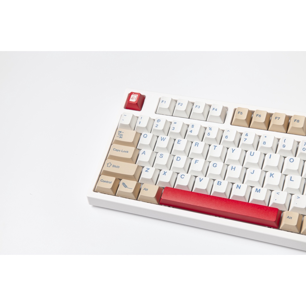 Bộ keycap PBT Mika Dog Theme, Soy Milk in Dye-sub nút bàn phím cơ - cherry profile - phù hợp các layout bàn phím cơ bản