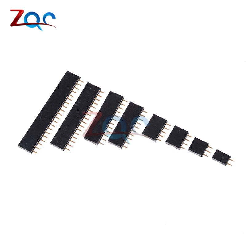 Bộ 10 Đầu Nối Thẳng 2.54mm PCB Lỗ Cái 2 / 3 / 4 / 5 / 6 / 8 / 10 / 12 / 14 / 15 / 16 / 20 / 40Pin