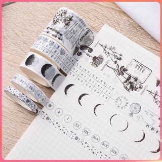 Set 10 cuộn băng keo Washi dán trang trí sổ tay/nhật ký DIY