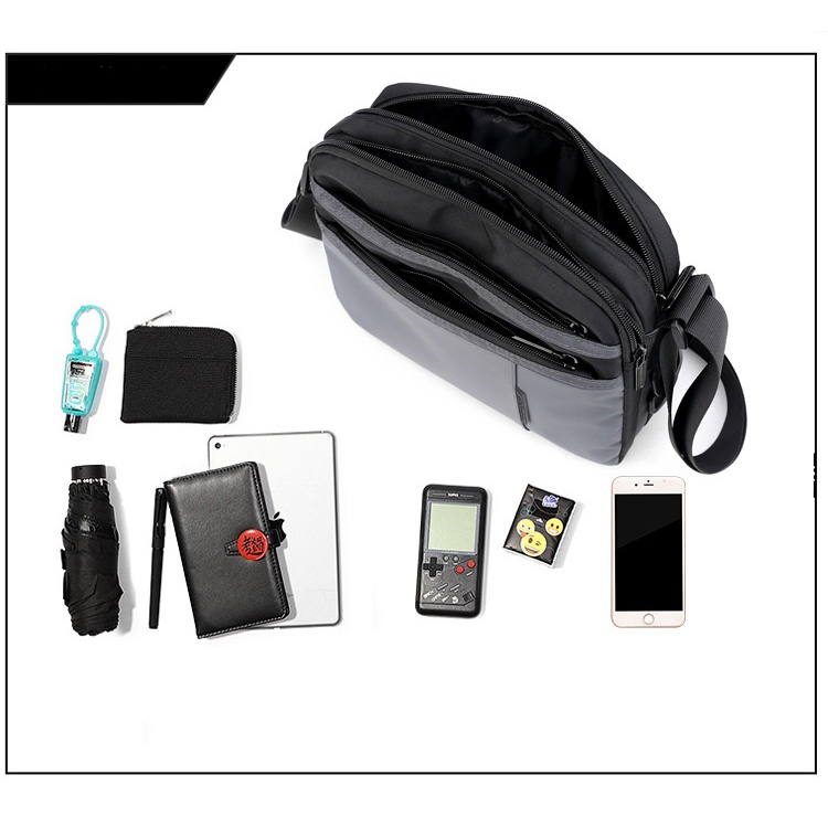 Túi Nam Đeo Chéo Mini LEO Vải Oxford Cao Cấp Chống Nước Thiết Kế Thời Trang Hiện Đại Đen/Xam T22