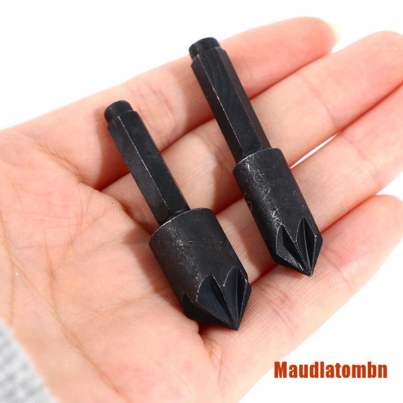 MAmbn 2PCS 7 Flute Sink Chamfer Cutter Countersink Drill Bit carbon steel 1/4 He