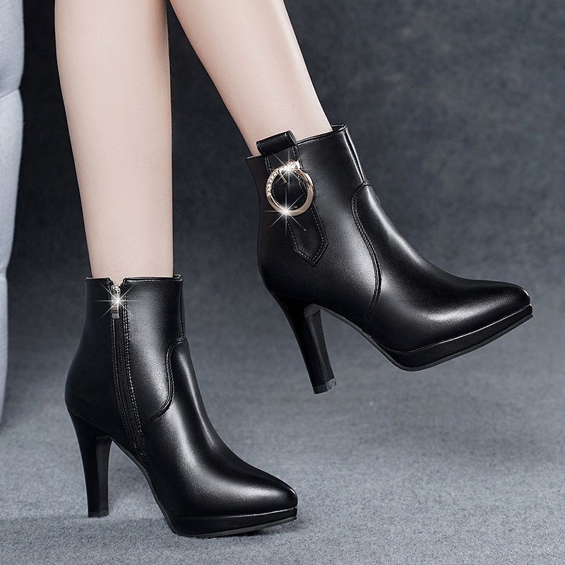 Giày boots cao gót thời trang sang trọng cho nữ