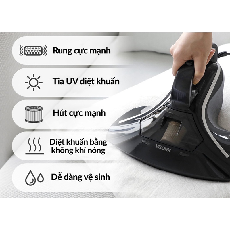 Máy hút bụi diệt khuẩn chăn đệm Velonix Hàn Quốc