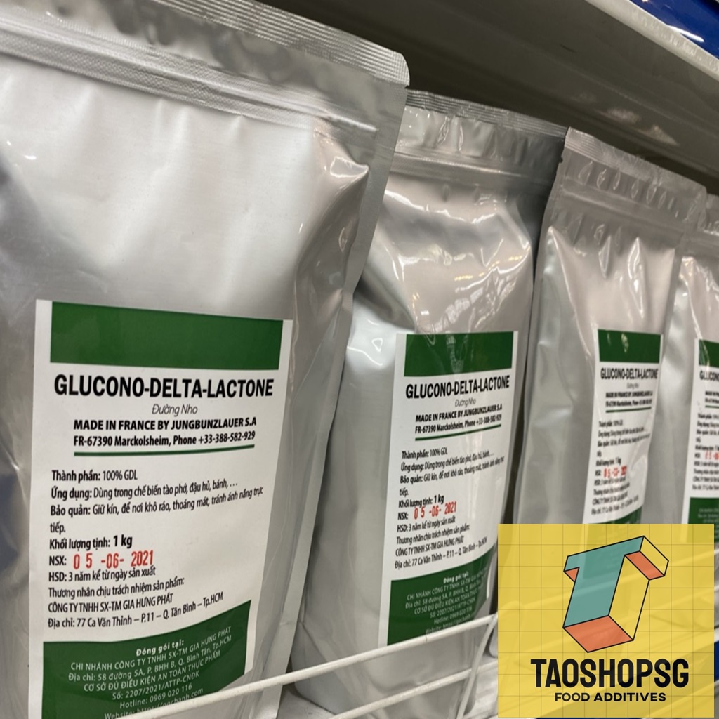 Đường nho Pháp Glucono Delta Lactone gói 1 kg, làm tào phớ, tào hủ không thạch cao.