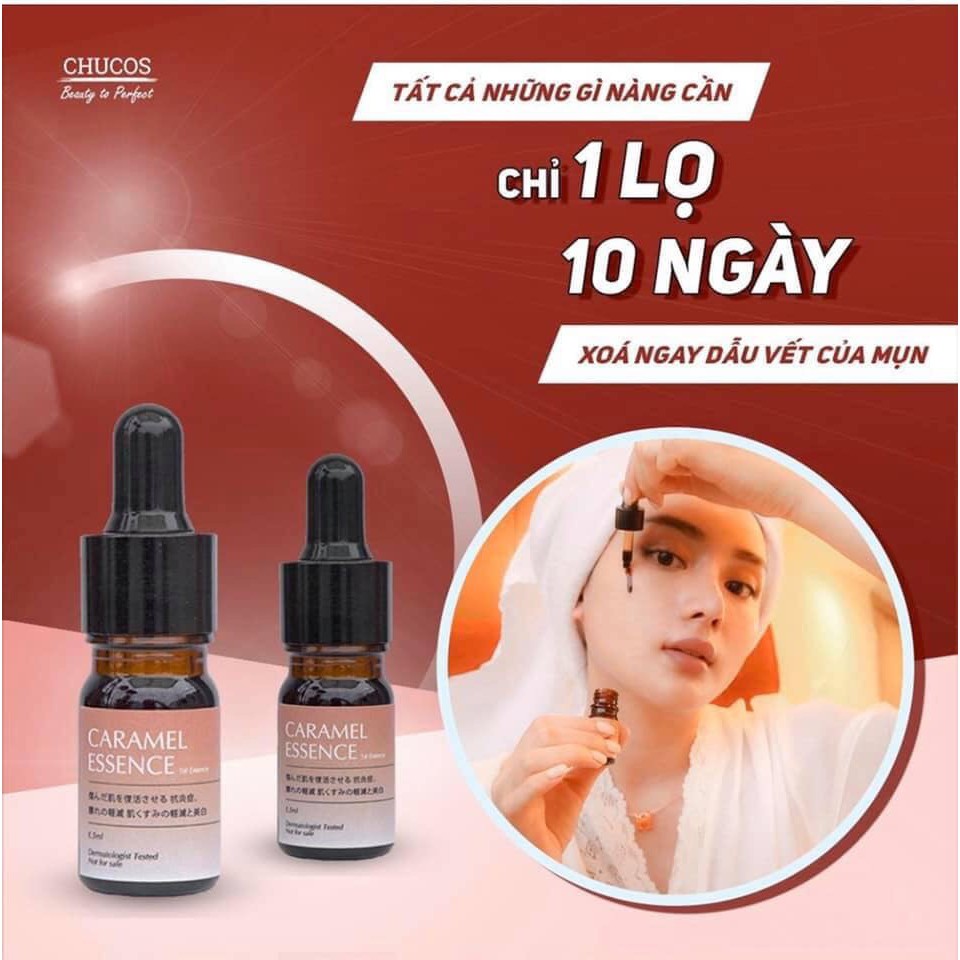 Serum Caramel Essence Nhật Bản 💜 Tinh chất NGỪA MỤN - XOÁ THÂM detox CARAMEL 5ml