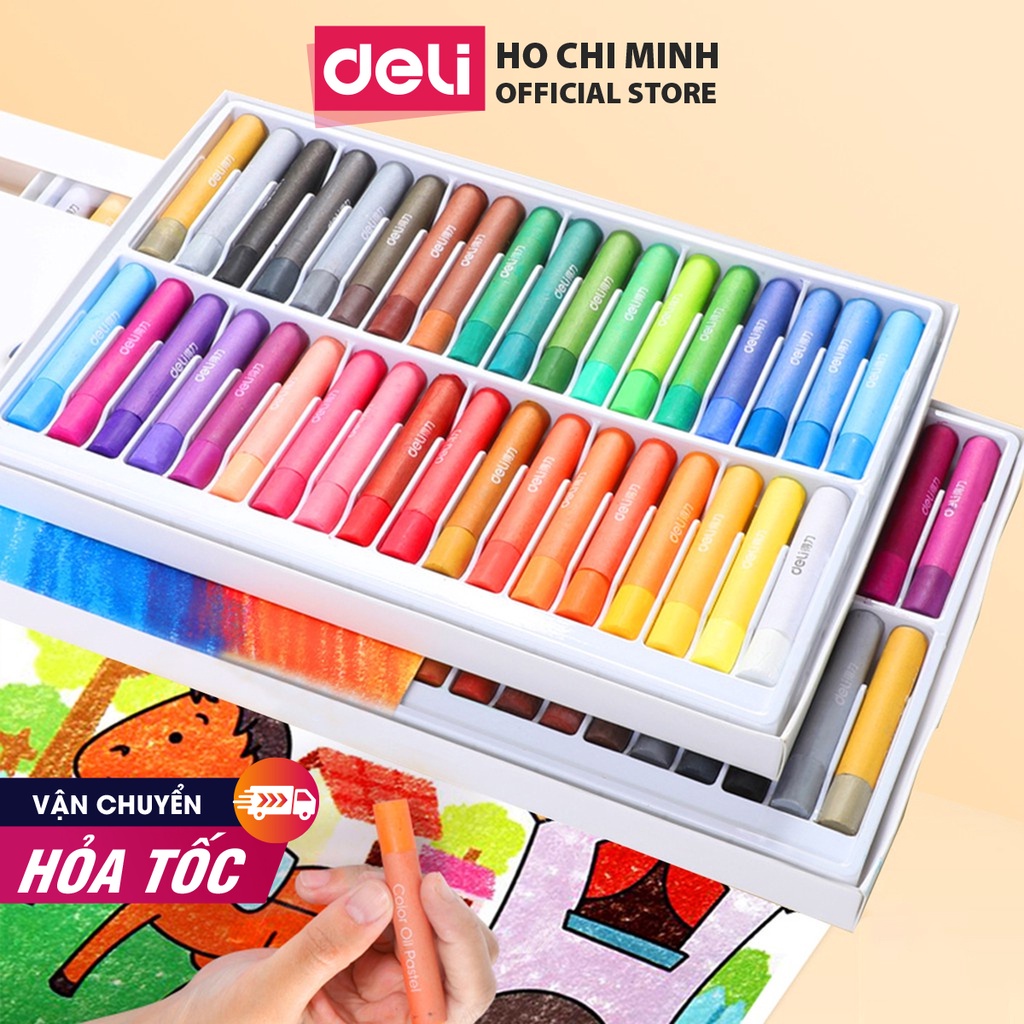 Bút sáp dầu chuyên nghiệp Deli - Hộp giấy - 24/36 màu - 72087 / 72088