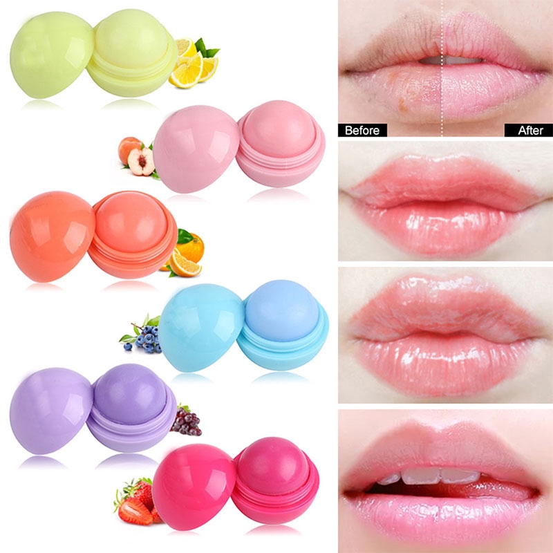 Fashion Round Ball Shaped Embellish Lips Balm / Natural Organic Moisturizing Lip Balm / Long Lasting Lip Gloss / Women Daily Basic Lips Makeup Cosmetic