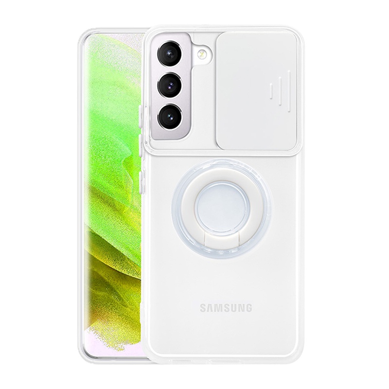 Transparent Window Push Phone Case For Samsung Galaxy S21 S21 Plus S21 Ultra S21 FE S22 Ultra S22 S22 Plus Z Flip 3 5G Z Fold3 5G M51 Ring Bracket Shockproof TPU Cover