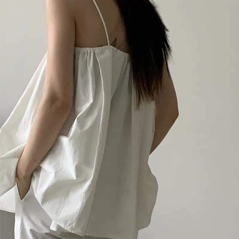 ÁO DÂY XẾP LI 2 MÀU TRẮNG NUDE VIN TOP | BigBuy360 - bigbuy360.vn