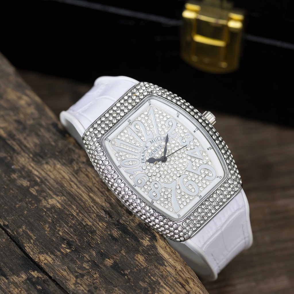 Đồng hồ nữ Franck mullermáy pin dây cao su mặt full đá cao cấp có bảo hành DHN002  12Th