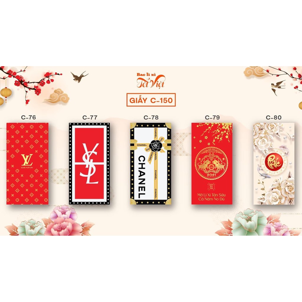 Combo 50c Bao Lì Xì Tết 2021 Đóng Túi Sẵn / 1 TÚI 10c - Cực đẹp - Có Chọn Mẫu