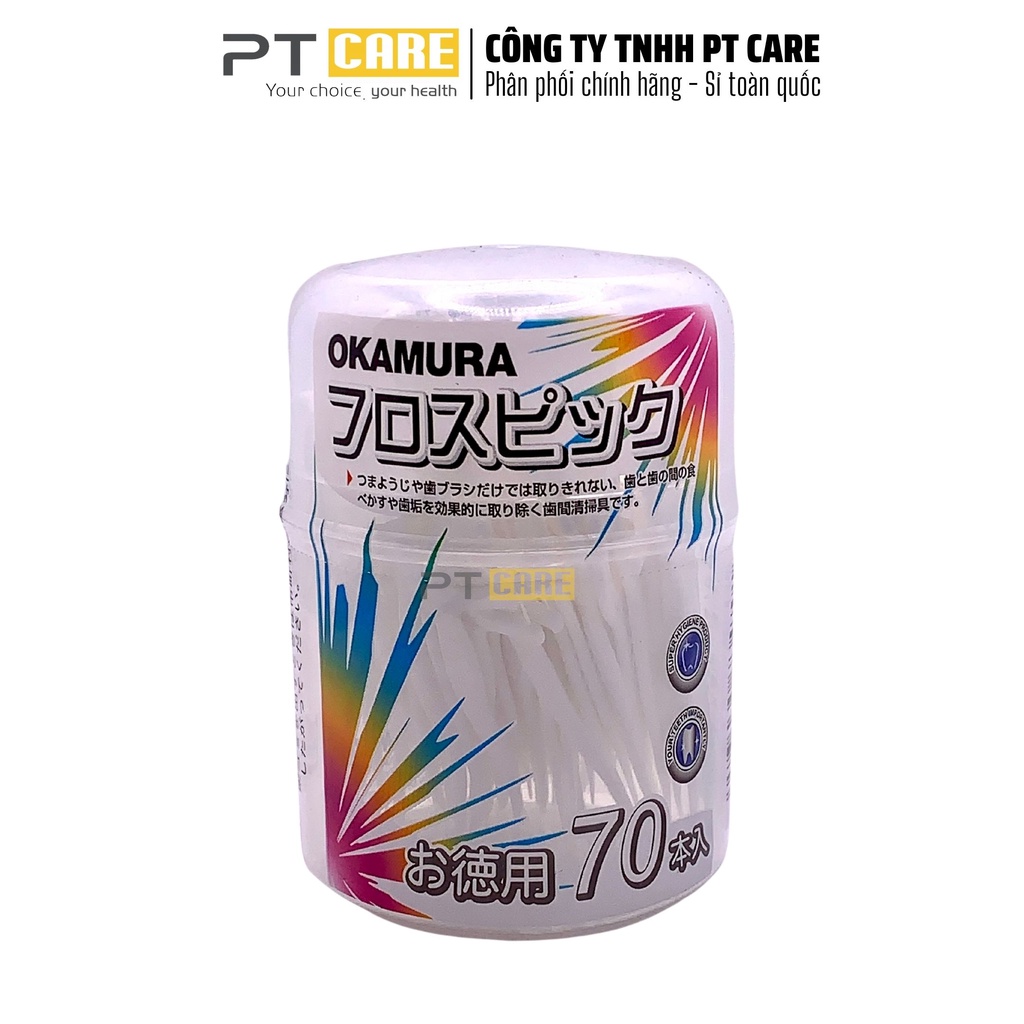 PT CARE  | Hộp 70 Cây Tăm Chỉ Kẽ Răng Chất Lượng Nhật Bản Okamura