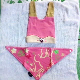set mũ cotton kèm yếm cho bé