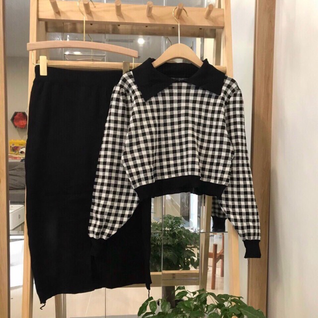 Set dạ kẻ caro