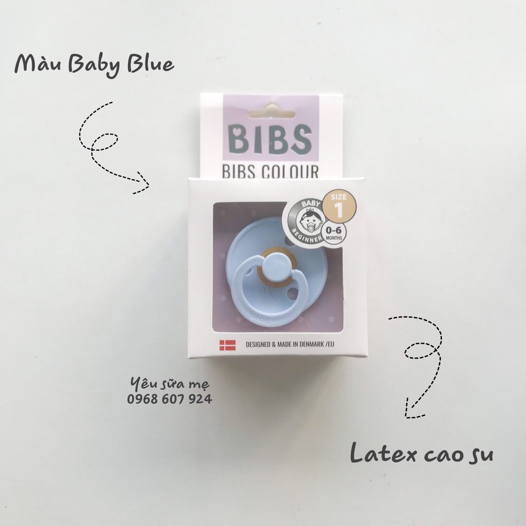 Ty Giả (Ty Ngậm) BIBS Colour Đan Mạch cho bé Chính Hãng Tặng Kèm Nắp Trứng