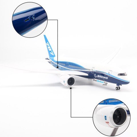 Mô hình máy bay lắp ráp có đèn led Original Boeing B787 47cm Everfly