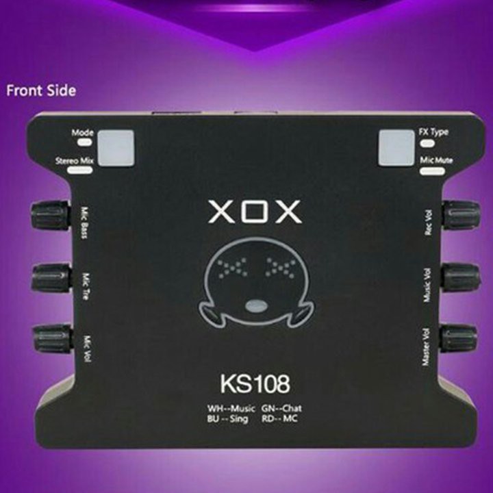 Sound card âm thanh XOX KS108 - thiết bị thu âm livestream hát karaoke