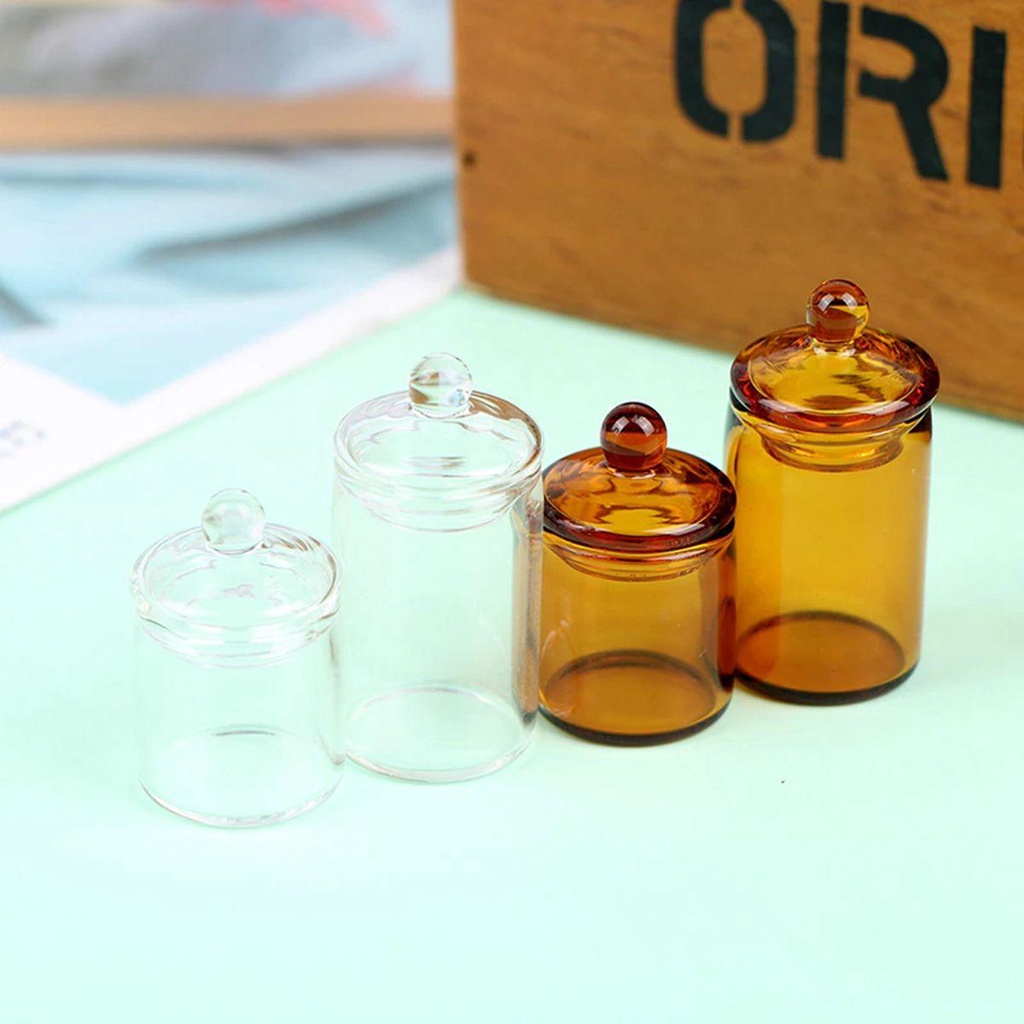Lọ Thủy Tinh Mini Đựng Hạt Cà Phê / Kẹo Trang Trí Nhà Búp Bê