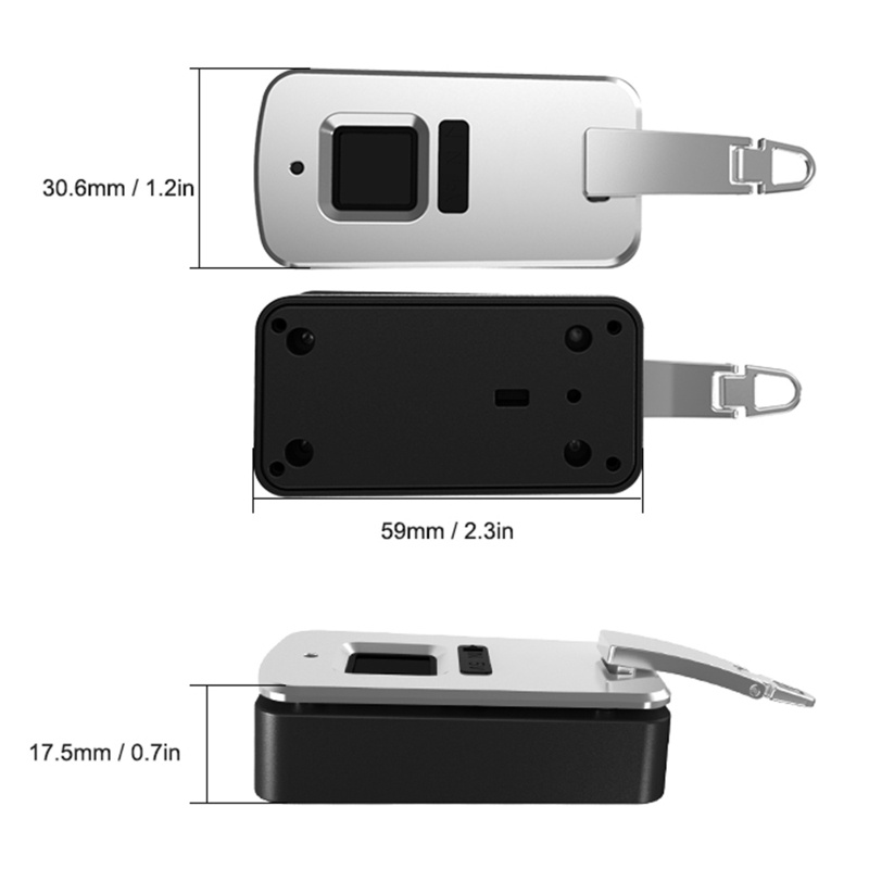 Ổ Khóa Vân Tay Chống Trộm Chống Thấm Nước Sạc USB Tiện Dụng Cho Vali / Du Lịch