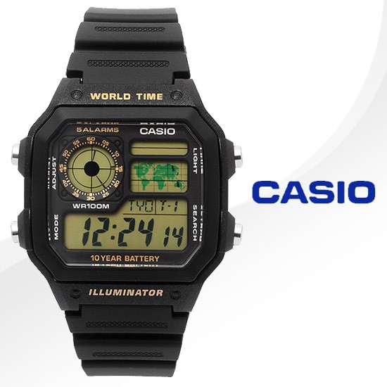 [Chính Hãng- Casio- Giấy Bảo Hành CH]Đồng hồ nam dây nhựa Casio chính hãng AE-1200WH-1BVDF