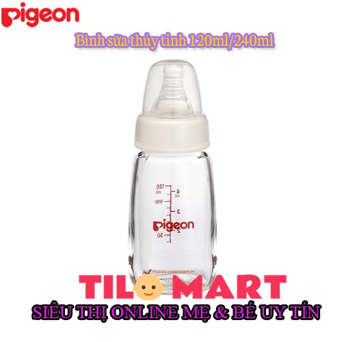 [CHÍNH HÃNG] Bình sữa thủy tinh Pigeon 120ml/240ml