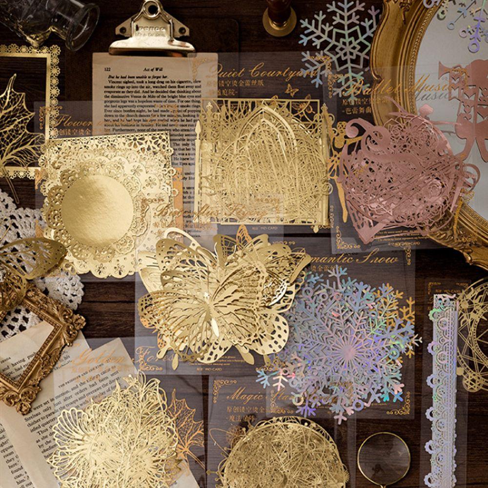 Miếng Dán Trang Trí Sổ Tay/ Album Ảnh Màu Laser Kiểu Cổ Điển Độc Đáo DIY