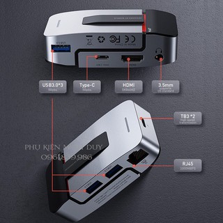 HUB chuyển đổi Baseus Armor Age Type-C Bracket Multifunctional HUB Adapter for MacBook Pro Thunderbolt 3 New Combined