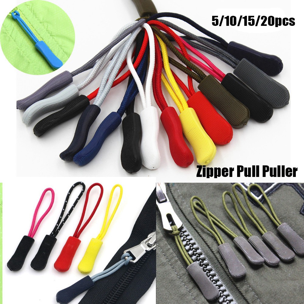 MYRONGOODS 5/10/15/20pcs Zipper Pull Puller End Fit Rope Tag Fixer Suitcase Tent Backpack Bags Clip Buckle