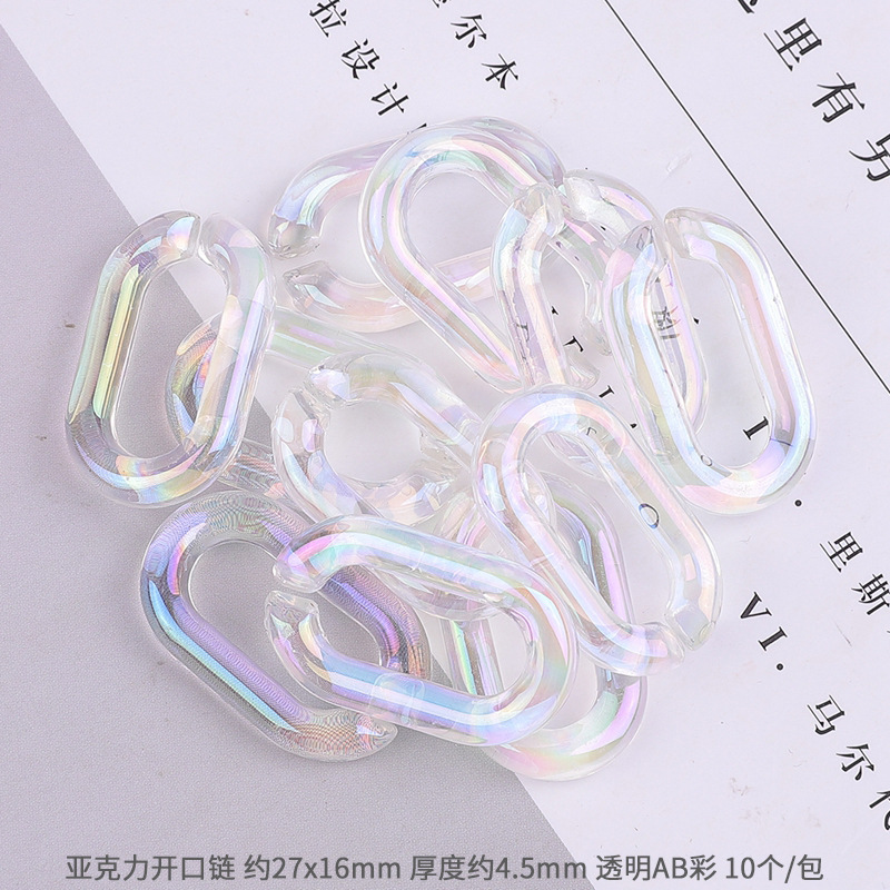 Bộ 10 Mắt Xích Acrylic Trộn Lẫn Màu Dùng Để Làm Bông Tai / Túi Xách / Phụ Kiện