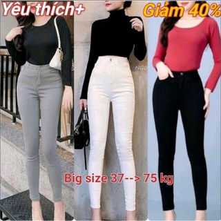 Quần jean nữ lưng cao co giãn quần bò giấy nữ skinny quốc dân