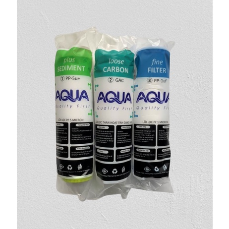 COMBO 5 LÕI LỌC AQUA CAO CẤP ,GỒM 3 SỐ 1,1 SỐ 2 , 1 SỐ 3  DÙNG CHO 9 THÁNG