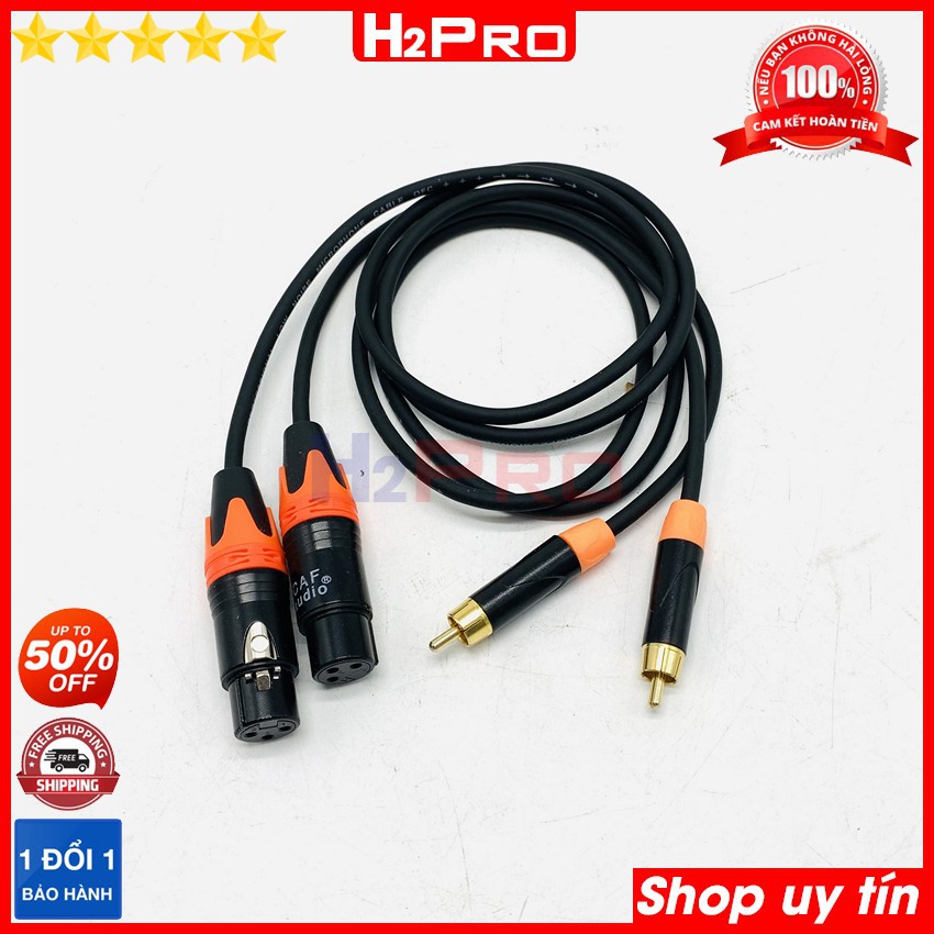 Dây canon cái ra AV Caf AUDIO cao cấp dài 1m H2Pro (1 dây), dây canon cái dài 1m hàng chất lượng cao, cho âm thanh chuẩn